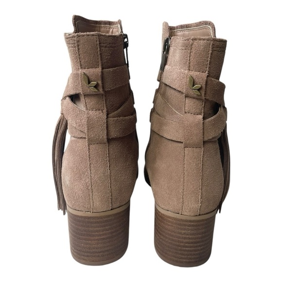 Kookaburra By Ugg Women’s Kenz Tan Suede Tassel Heeled Ankle Boots - Picture 5 of 9